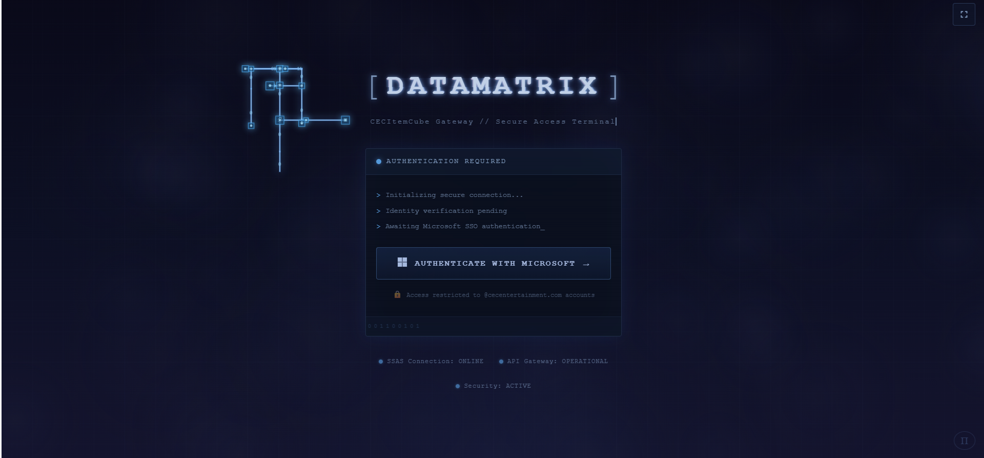DataMatrix authentication portal